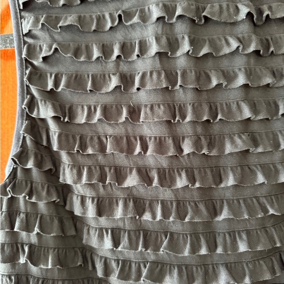 Joseph Ribkoff sleeveless black sheath dress layered ruffles size 12 - Picture 5 of 6